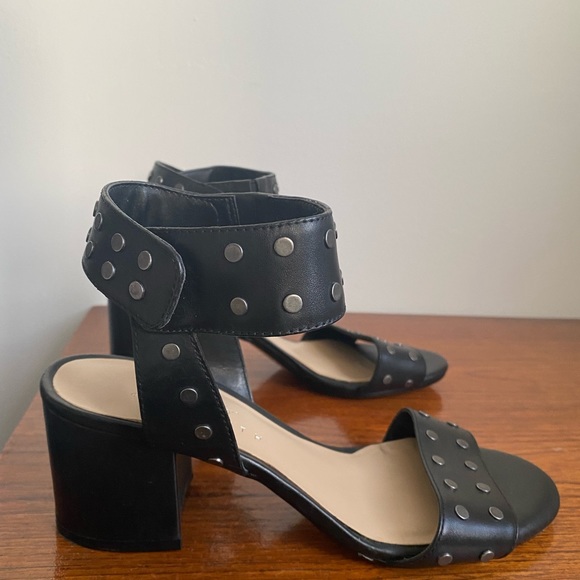 Black Lord and Taylor Studded Ankle Heel Sandals - Picture 9 of 11
